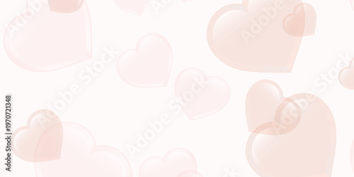 Softly Blurring Hearts Background with Gentle Pastel Tones.