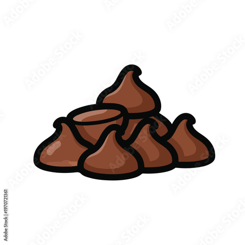 A pile of chocolate drops