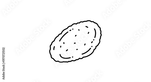 Simple hand-drawn illustration of a golden nugget, isolated on white background