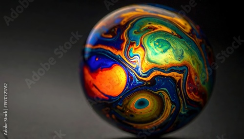 Vibrant Swirling Colors on a Spherical Surface.