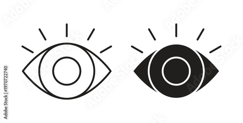 Foto Visible icon design line and solid vector pack on white background