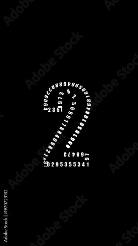 Random Numbers Spinning in a Circle on Black Background white numbers
