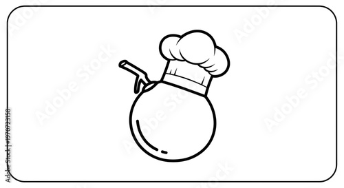 Chef Hat on a Round Pot with Handle - Culinary Icon