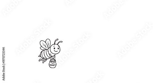 flying bee outline icon