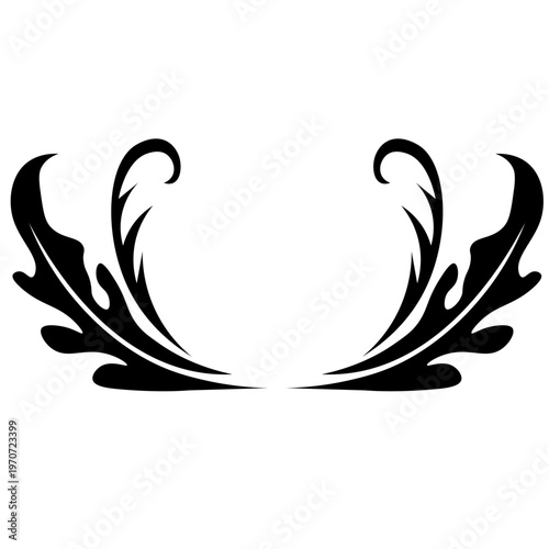  floral, leaf ornament design,  floral divider, scroll design, tribal wing motif ,  decorative element