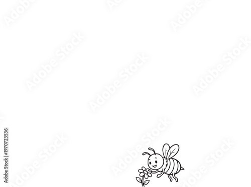 flying bee outline icon
