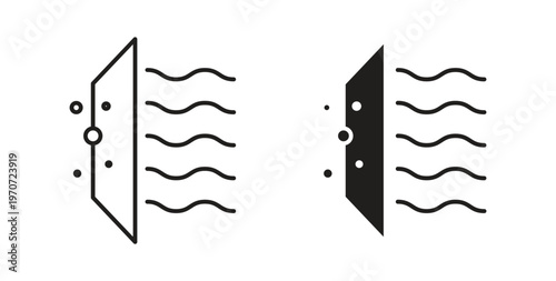 Air purification icon design line and solid vector pack on white background