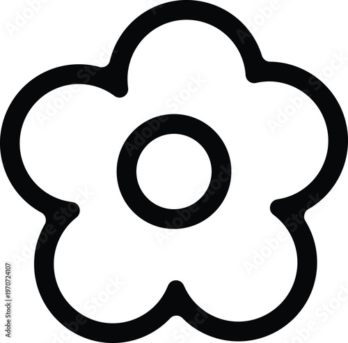 Flower Icon - Minimalist Nature and Spring Symbol