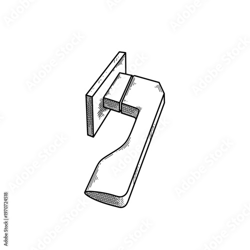 hand drawn modern minimalist door handle line art vector illustration