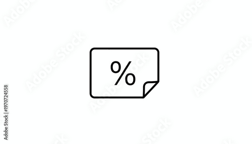 Percentage Icon on Paper Note, Discount, Sale, Offer, Finance, Business Concept