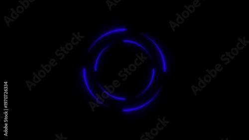 Glowing Blue Circular Motion Neon Light Animation Technology Background blue neon glowing circle
