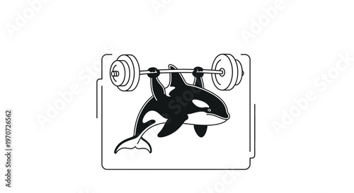 Orca Whale Lifting Weights, Fitness, Strength, Gym, Workout, Healthy Lifestyle