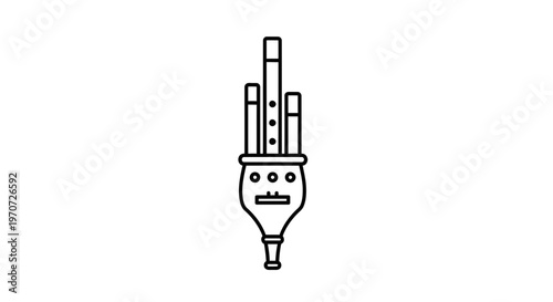 Outline Icon of a Sheng, a Traditional Chinese Wind Instrument