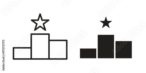 Competition icon design line and solid vector pack on white background