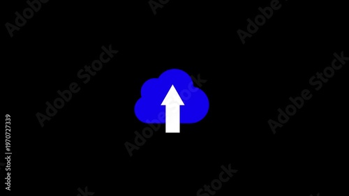 Cloud Storage Upload Cloud Computing Data Transfer Symbol upload cloud symbol white arrow