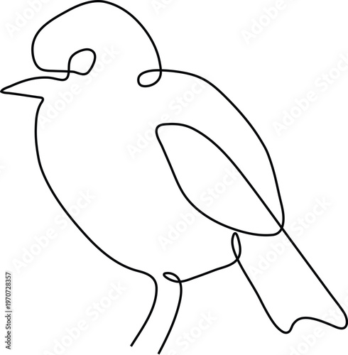 Minimalist Continuous Line Illustration of Bird Representing Nature Freedom and Abstract Elegance Concept