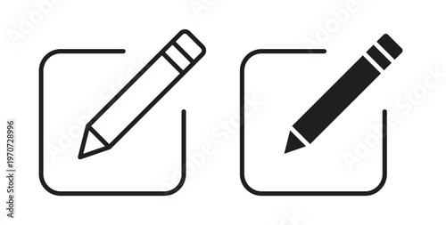 Edit icon design line and solid vector pack on white background