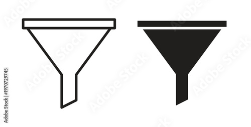 Filter icon design line and solid vector pack on white background