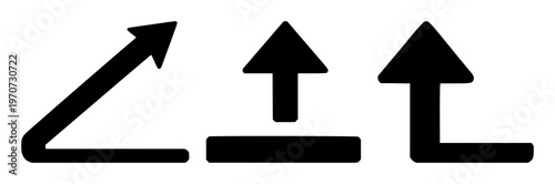 Upload arrow icon set with solid black symbol on white background featuring arrow design, upload symbol, loading graphics with vector and illustration