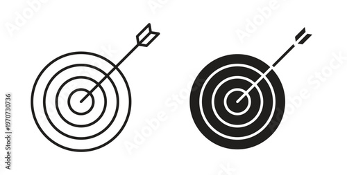 Goal icon design line and solid vector pack on white background