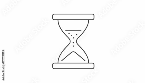 Hourglass Icon with Sand Falling, Symbol of Time Passing and Urgency