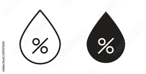 Humidity icon design line and solid vector pack on white background