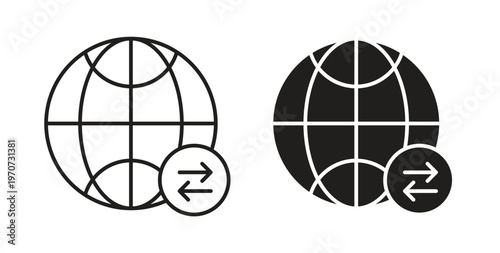 Import export icon design line and solid vector pack on white background