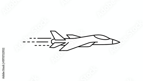 Fighter Jet Icon Speed Motion Lines
