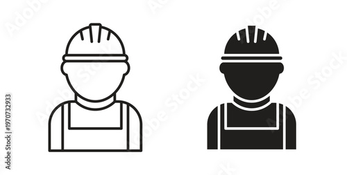 Labour icon design line and solid vector pack on white background