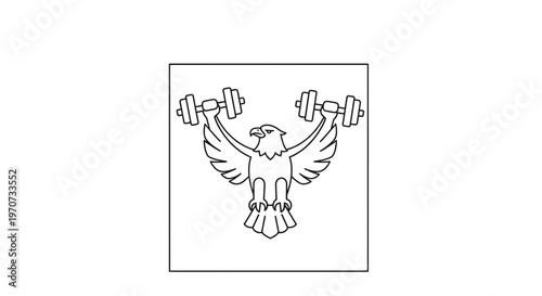 Eagle Lifting Dumbbells, Symbol of Strength and Fitness