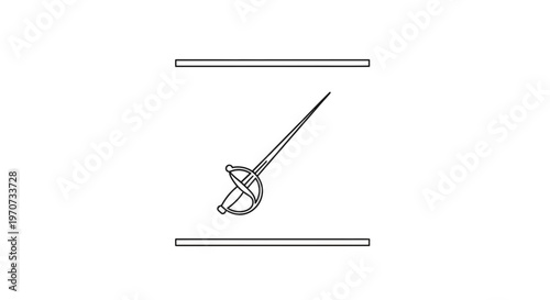 Elegant Rapier Sword Silhouette - Vintage Weapon Design