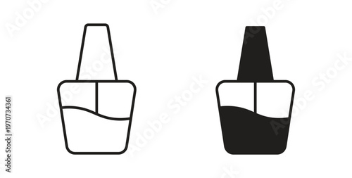 Nail polish icon design line and solid vector pack on white background