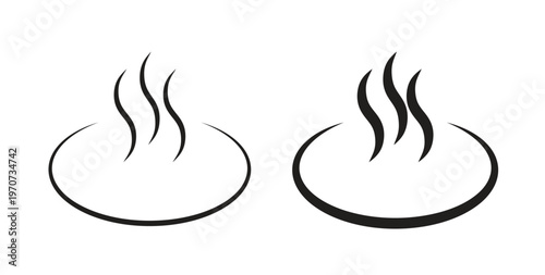 Onsen icon design line and solid vector pack on white background