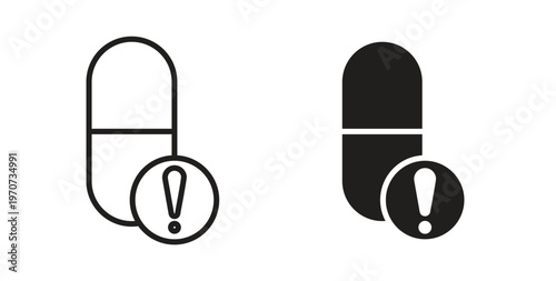 Overdose icon design line and solid vector pack on white background