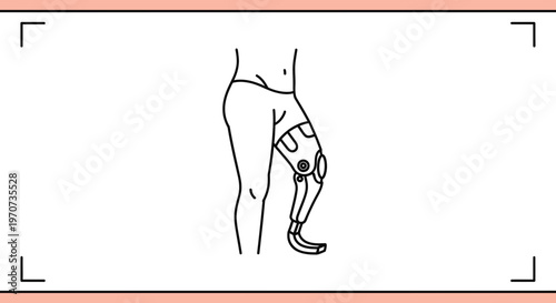 Close-up of person's leg with prosthetic limb, medical technology, rehabilitation concept