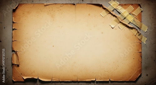 A Distressed And Torn Piece Of Parchment With A Blank Center
