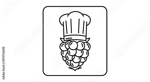 Chef Hat on Raspberry Icon: Culinary Berry Concept