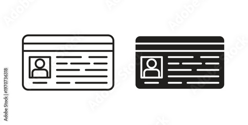 Personal documents icon design line and solid vector pack on white background