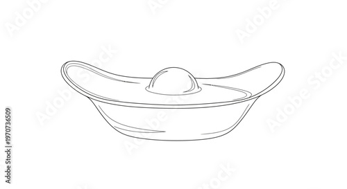 Chinese Gold Ingot, Yuanbao, Ancient Chinese Currency, Symbol of Wealth and Prosperity