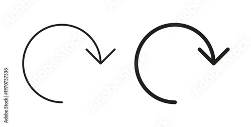 Refresh icon design line and solid vector pack on white background