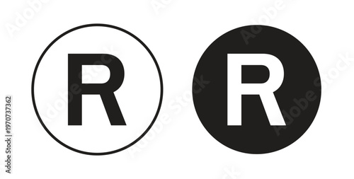 Registered trademark icon design line and solid vector pack on white background
