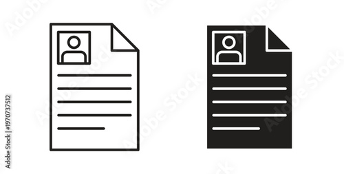 Resume icon design line and solid vector pack on white background