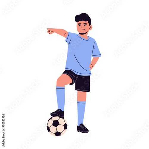 vector of a kids soccer player in different poses, including dribbling, kicking, juggling, and celebrating with a ball. ideal for sports design, football training concepts, youth activities, lifestyle