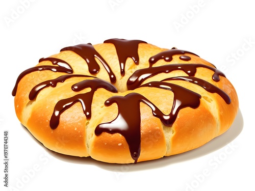 chocolate cake on white background