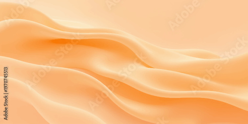 Abstract flowing golden silk fabric background with smooth satin waves and shiny liquid curves for a luxury textile wallpaper design