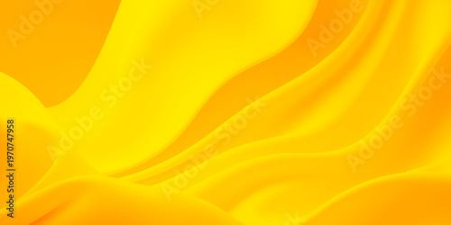 Abstract orange and yellow background with golden silk waves and smooth light lines in a soft vector motion design