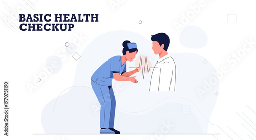 Doctor and patient during basic health checkup, medical examination, doctor's visit