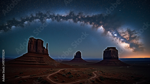 Milky Way Desert Rock Formation Night Astrophotography