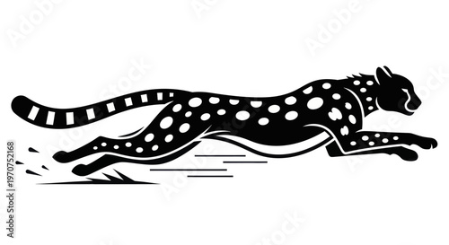 Dynamic Cheetah Sprinting Silhouette Capturing Speed and Grace.