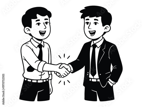 Two professional businessmen shaking hands to seal a successful deal.